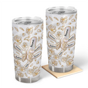 Gift For Wife, Gift For Mother, Gift For Grandma, Love - Hand In Hand Mom Grandma Nacre Effect - Personalized Tumbler