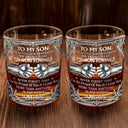 Dad - Sons,Gift For Son,Non-Eng,Icon,Inspirational - Hand Punch To My Son - Personalized Whiskey Glass