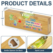 Gift For Father,Gift For Grandpa,Top Market,Icon,Grateful - Handprints Pawprints You Are Loved Beyond Measure - Personalized Bottle Opener Wood Level