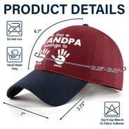 Gift For Father,Gift For Grandpa,Happy,Icon - Handprints This Papa Grandpa Belongs To - Personalized Embroidered Two Tone Cap