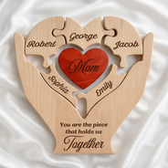 Gift For Mother,Love,Gift For Grandma,Top Market - Hands Holding Heart You Are The Piece That Holds Us Together - Personalized Custom Shaped Wooden Puzzle