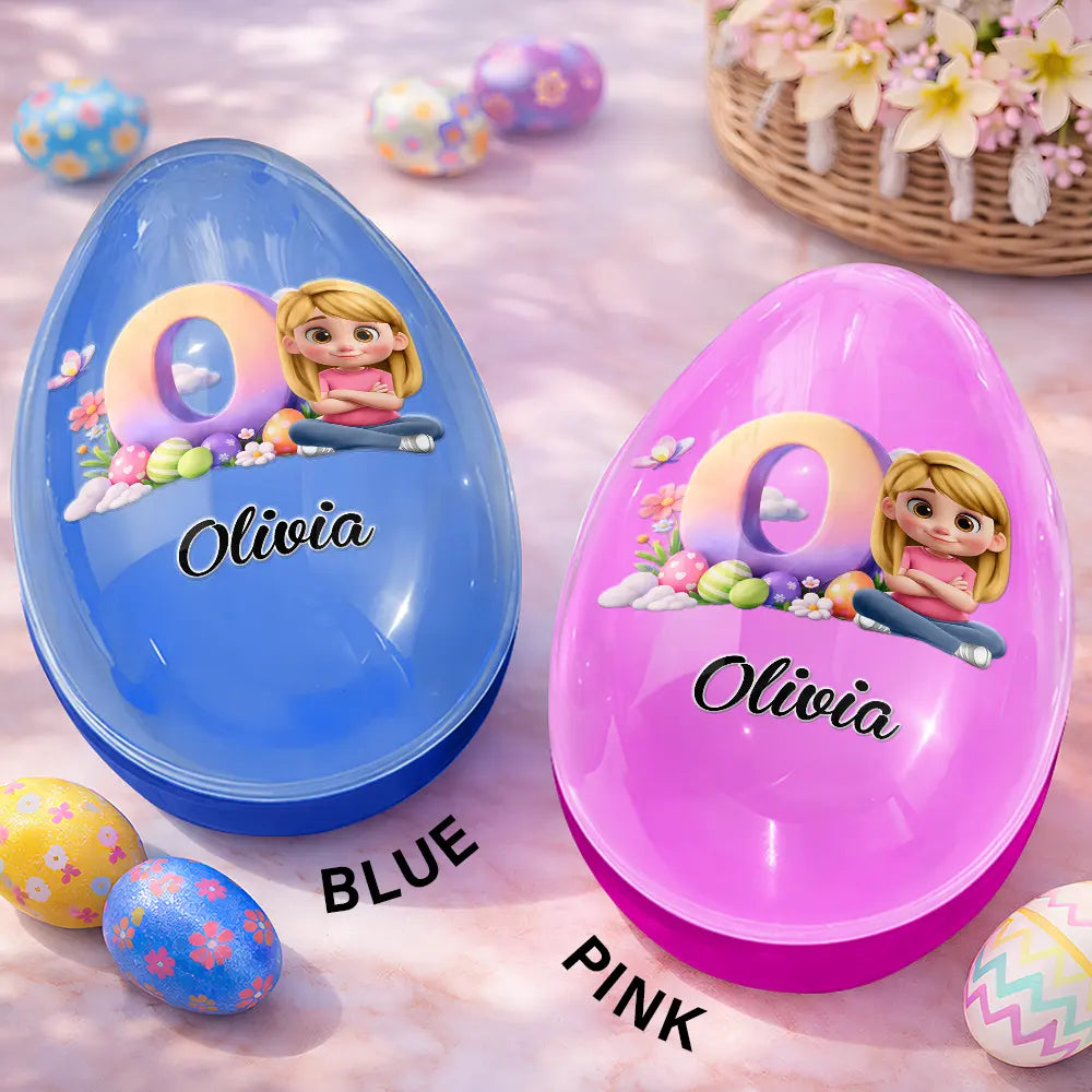 Easter, Happy, Gift For Kids, Parents - Happy Easter Alphabet Baby Kid - Personalized Fillable Egg 