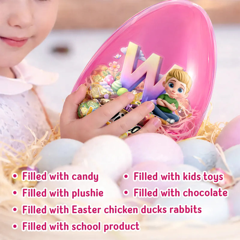 Easter, Happy, Gift For Kids, Parents - Happy Easter Alphabet Baby Kid - Personalized Fillable Egg 