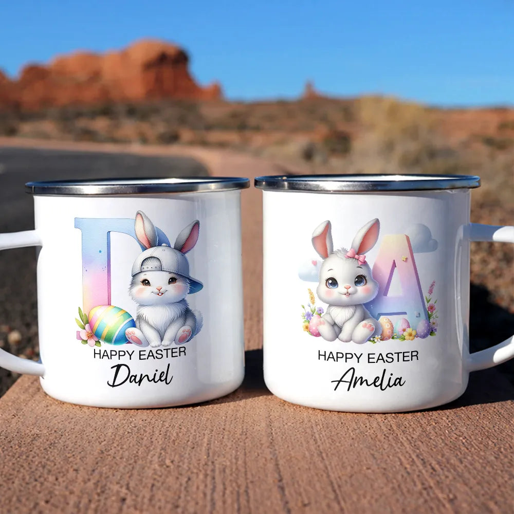 Easter,Happy,Gift For Kids,Parents - Happy Easter Bunny - Personalized Enamel Mug