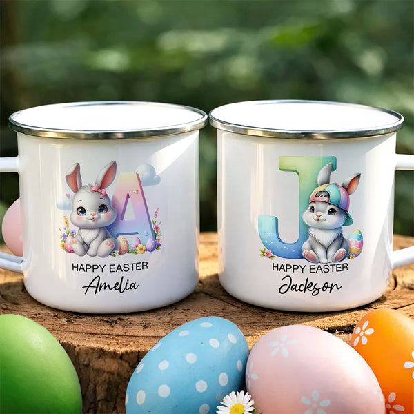 Easter,Happy,Gift For Kids,Parents - Happy Easter Bunny - Personalized Enamel Mug