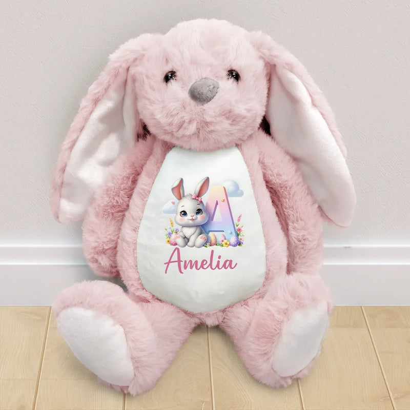 Easter, Happy, Gift For Kids, Parents - Happy Easter Bunny - Personalized Soft Toy Bunny