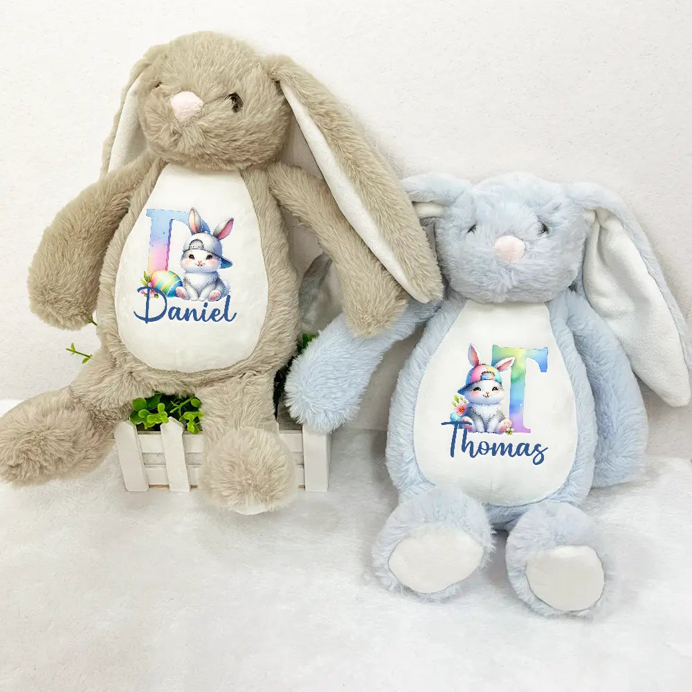 Easter, Happy, Gift For Kids, Parents - Happy Easter Bunny - Personalized Soft Toy Bunny