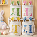 Gift For Kids,Grandma - Grandkids,Gift For Grandkids,Dad - Children,Mom - Children,Easter,Happy - Happy Easter Cute Rabbit Initial - Personalized Bunny Ears Bucket Bag