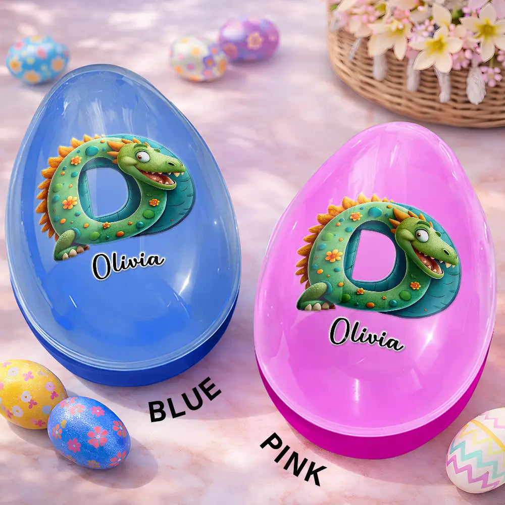 Easter,Happy,Gift For Kids,Parents - Happy Easter Truck Car Dinosaur Mermaid Alphabet - Personalized Fillable Egg