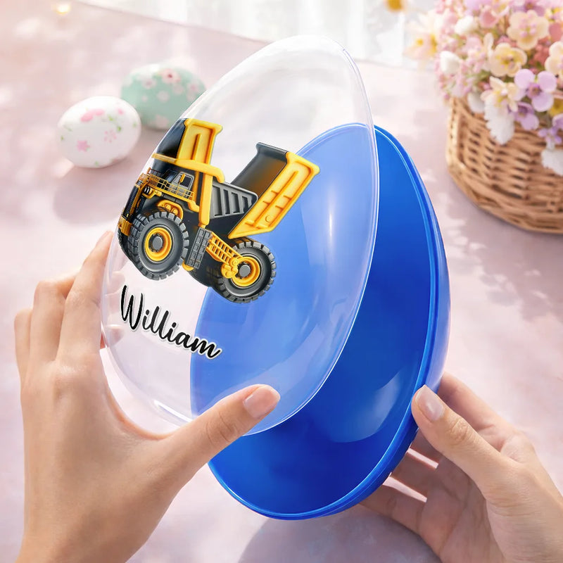 Easter,Happy,Gift For Kids,Parents - Happy Easter Truck Car Dinosaur Mermaid Alphabet - Personalized Fillable Egg