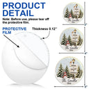 Christmas,Cozy,Family,Custom Text - Happy Family Name Snowman - Personalized Circle Acrylic Ornament