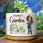 Gift For Yourself,Gift For Women,Gift For Men,Gardening,Happy,Gift For Wife,Gift For Mother,Gift For Grandma - Happy Garden - Personalized Ceramic Plant Pot