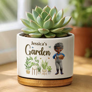 Gift For Yourself,Gift For Women,Gift For Men,Gardening,Happy,Gift For Wife,Gift For Mother,Gift For Grandma - Happy Garden - Personalized Ceramic Plant Pot