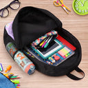 Adorable,Back To School,Gift For Kids,Vector - Happy Kid With School Supplies - Personalized Kids Backpack