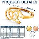 Gift For Couples,Gift For Husband,Gift For Wife,Gift For Boyfriend,Gift For Girlfriend,Gift For Sibling,Gift For Sisters,Gift For Bestie - Heart Binding Name Initials - Personalized Custom Shaped Ring