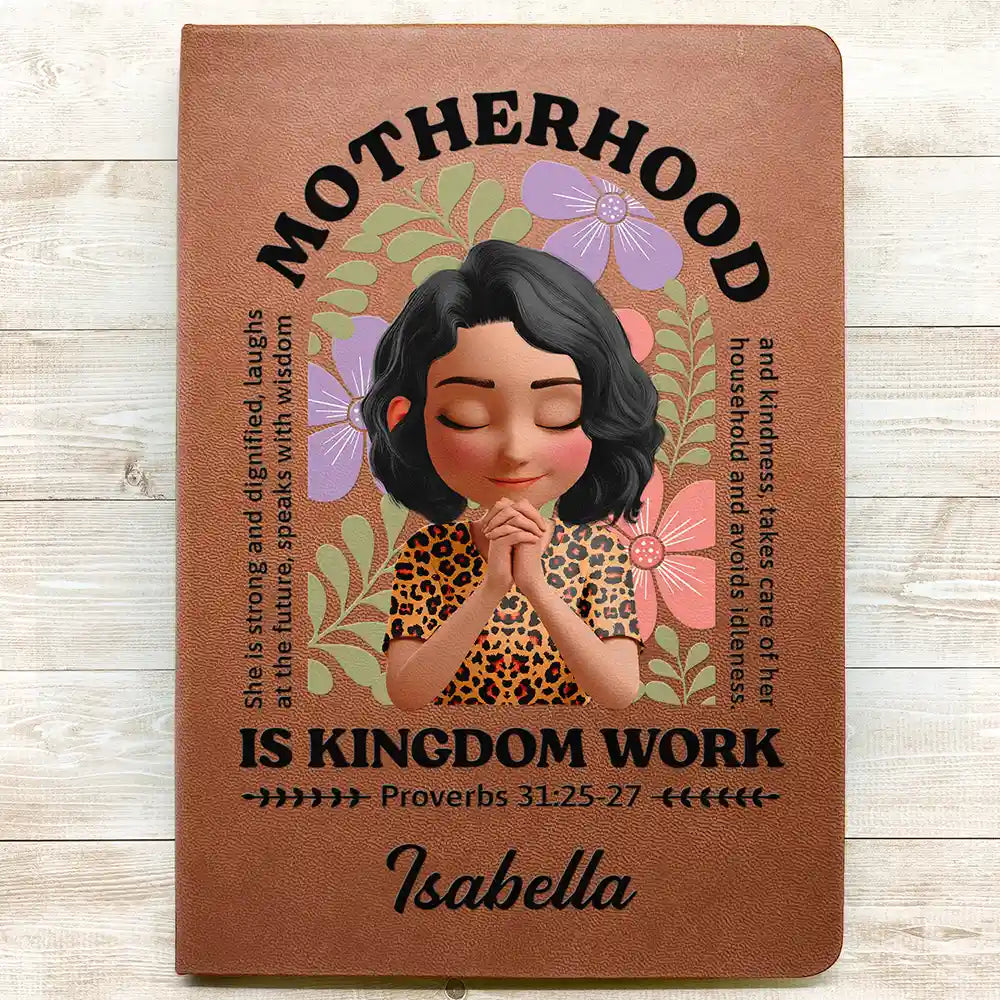 Gift For Wife,Gift For Women,Gift For Mother,Love,Happy,Vector - Her Motherhood Is Defined By Strength And Dignity - Personalized Leather Journal