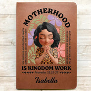 Gift For Wife,Gift For Women,Gift For Mother,Love,Happy,Vector - Her Motherhood Is Defined By Strength And Dignity - Personalized Leather Journal