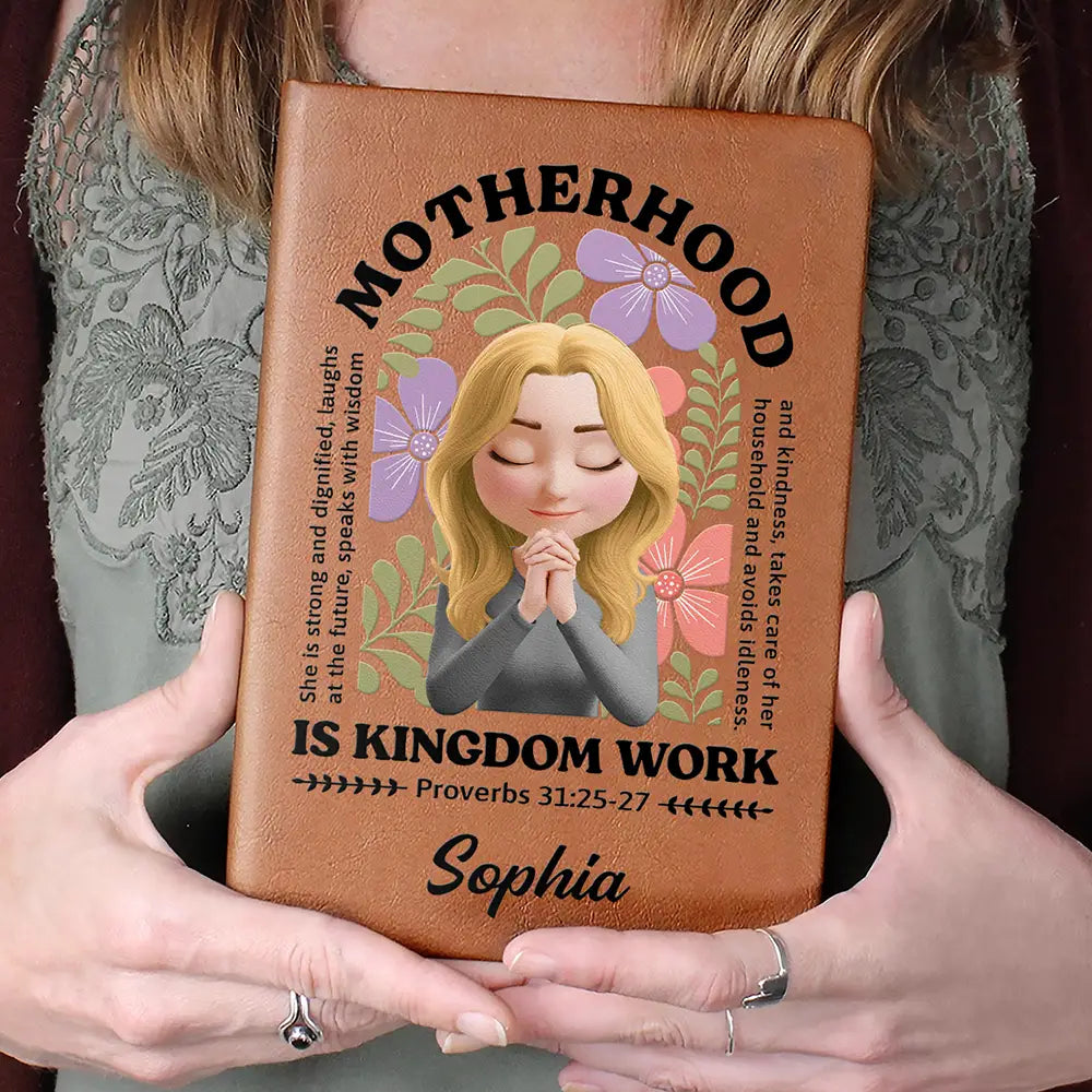 Gift For Wife,Gift For Women,Gift For Mother,Love,Happy,Vector - Her Motherhood Is Defined By Strength And Dignity - Personalized Leather Journal