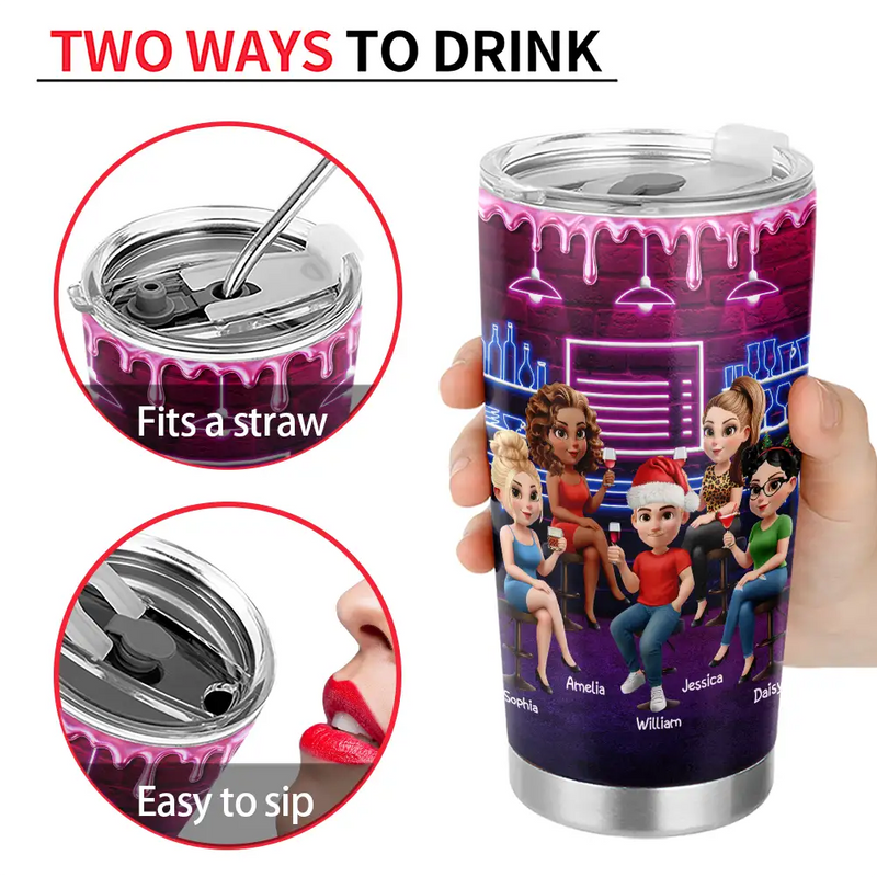 Gift For Bestie,Gifts For Colleagues,Gift For Sisters,Funny,Gift For Sibling - Here's To Another Year Of Bonding Over Alcohol 3D Bestie - Personalized Tumbler