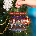 Gift For Bestie, Gifts For Colleagues, Gift For Sisters, Funny, Gift For Sibling - Here's To Another Year Of Bonding Over Alcohol 3D Bestie - Personalized Custom Shaped Acrylic Ornament