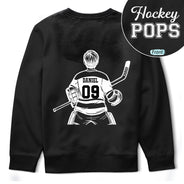 Gift For Father,Gift For Grandpa,Hockey,Non-Eng,Icon,Confident - Hockey Dad Papa Kids Backside Line Art - Personalized T Shirt