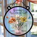 Holography Grandma's Garden Birth Flower - Personalized Window Hanging Suncatcher Ornament