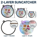 Holography Grandma's Garden Birth Flower - Personalized Window Hanging Suncatcher Ornament