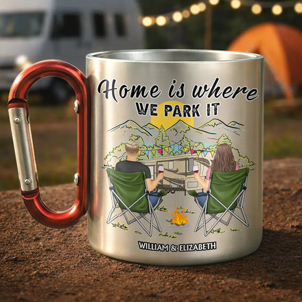 Home Is Where We Park It - Personalized Carabiner Mug