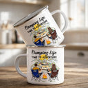 Camping,Campsite,Happy,Gift For Couples,Gift For Husband,Gift For Wife,Gift For Boyfriend,Gift For Girlfriend - Home Is Where We Park It - Personalized Enamel Mug