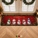 Top Market,Sentimental,Christmas,Grandparents,Icon - Home Sweet Grandma & Grandpa's, Snowman Family - Personalized Runner Rug