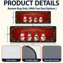 Top Market,Sentimental,Christmas,Grandparents,Icon - Home Sweet Grandma & Grandpa's, Snowman Family - Personalized Runner Rug