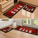 Top Market,Sentimental,Christmas,Grandparents,Icon - Home Sweet Grandma & Grandpa's, Snowman Family - Personalized Runner Rug
