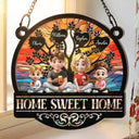 Parents,Family - Home Sweet Home Family - Personalized Window Hanging Suncatcher Ornament
