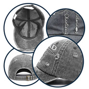 Gift For Father,Gift For Grandpa,Happy - Hooked On Dad Grandpa - Personalized Embroidered Distressed Cap