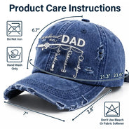 Gift For Father,Gift For Grandpa,Happy - Hooked On Dad Grandpa - Personalized Embroidered Distressed Cap