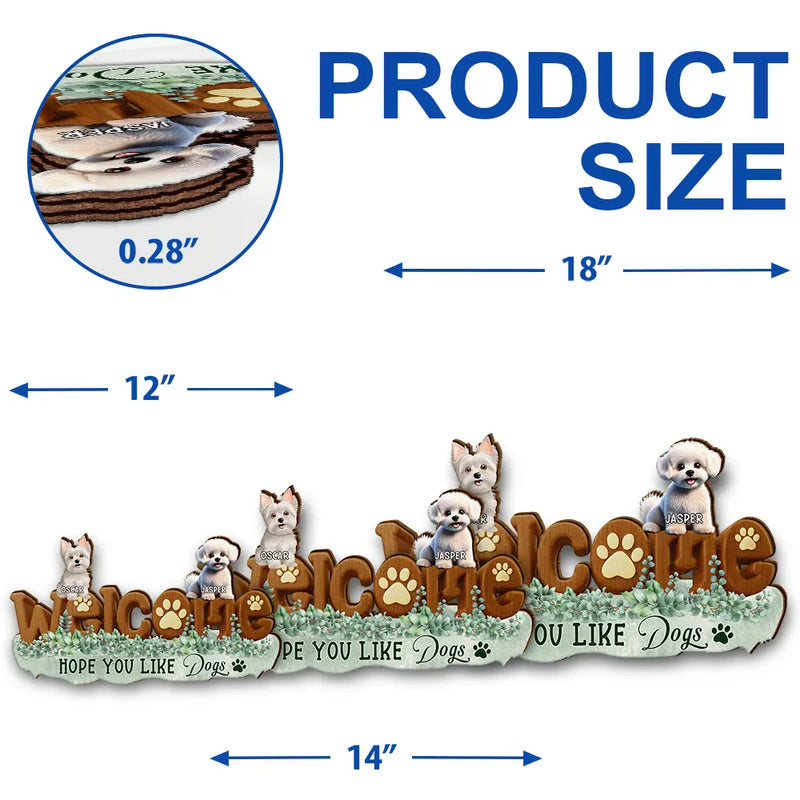 Dog Lovers, Funny - Hope You Like Dogs Sleeping 3D Dog - Personalized Custom Shaped Wood Sign