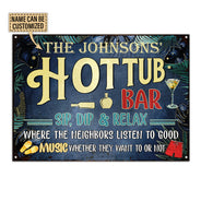 Hot Tub Bar Good Music, Outdoor Hot Tub Decor, Custom Classic Metal Signs