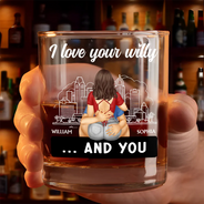 Gift For Couples,Funny,Gift For Husband - Hot Couple I Love Your Willy And You - Personalized Whiskey Glass