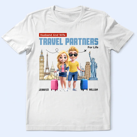 Husband And Wife Travel Couple For Life - Personalized T Shirt