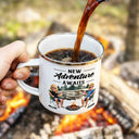 Camping,Campsite,Happy,Gift For Couples,Gift For Husband,Gift For Wife,Gift For Boyfriend,Gift For Girlfriend - Husband & Wife Camping Partners For Life - Personalized Enamel Mug