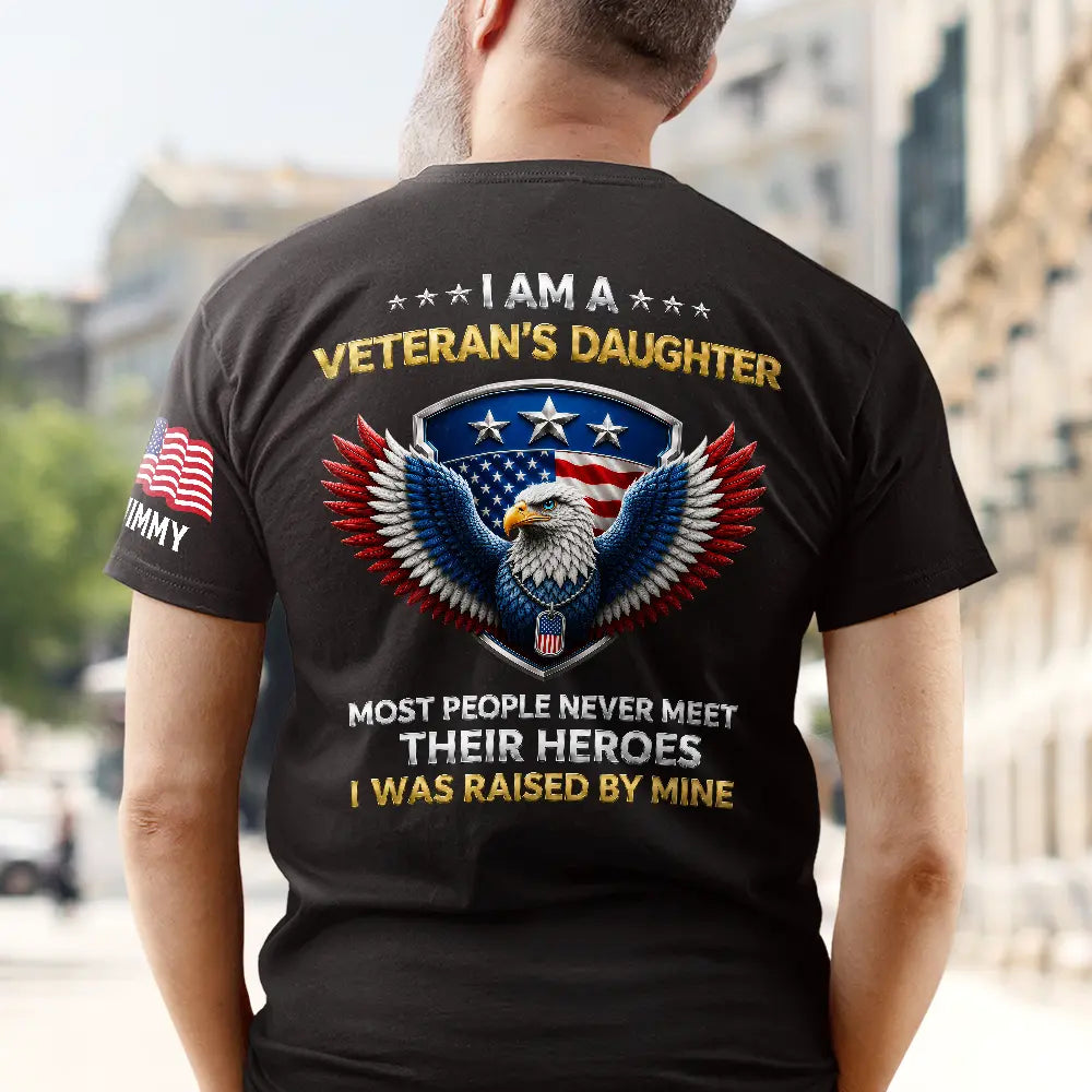 Veteran,Gift For Son,Gift For Men,America 250th,Independence Day,Gift For Yourself,Happy,Proud - I Am A Veteran’s Son Daughter - Personalized T Shirt