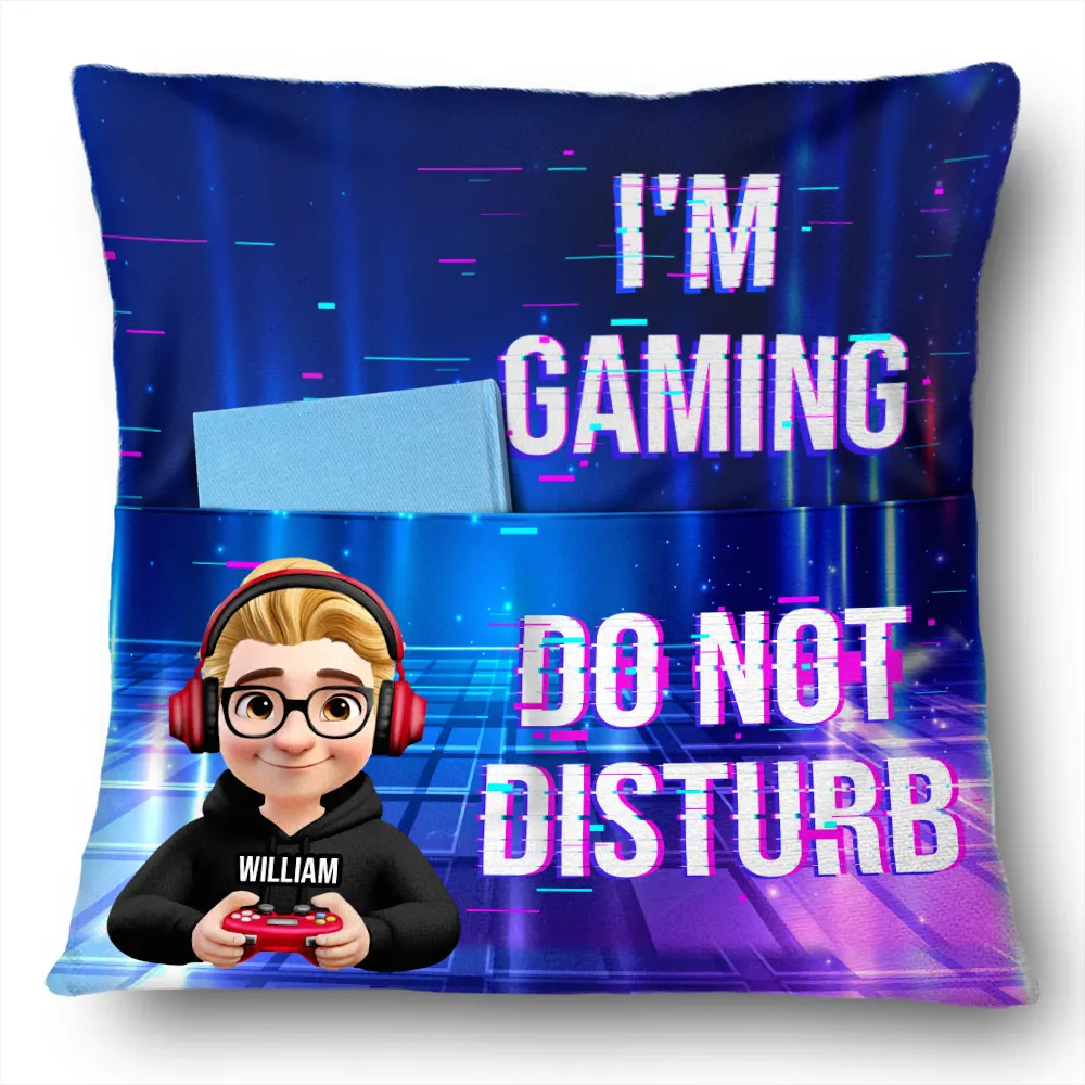 I Am Gaming Do Not Disturb 3D Effect Gamer - Personalized Pocket Pillow