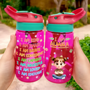 Gift For Kids,Gift For Grandkids,Grandpa - Grandkids,Grandma - Grandkids,Happy - I Am Kind I Am Smart - Personalized Kids Water Bottle With Straw