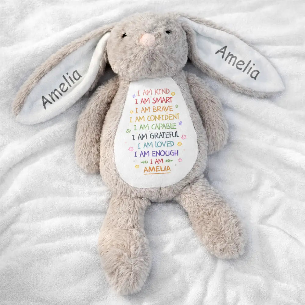 Easter,Happy,Gift For Kids,Parents,Gift For Grandkids,Gift For Daughter,Gift For Son - I Am Kind I Am Smart Rabbit With Name - Personalized Soft Toy Bunny