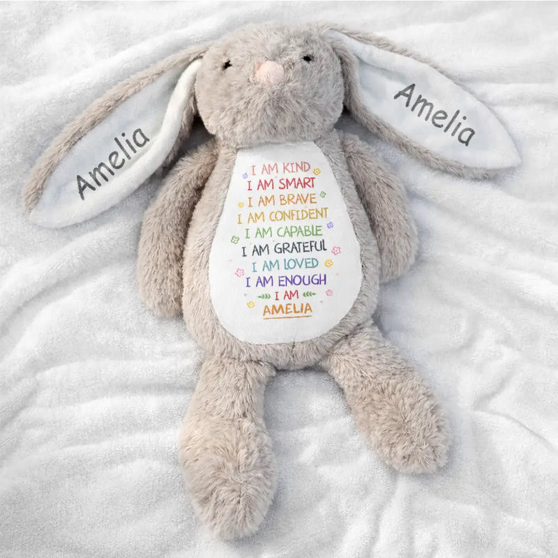 Easter,Happy,Gift For Kids,Parents,Gift For Grandkids,Gift For Daughter,Gift For Son - I Am Kind I Am Smart Rabbit With Name - Personalized Soft Toy Bunny