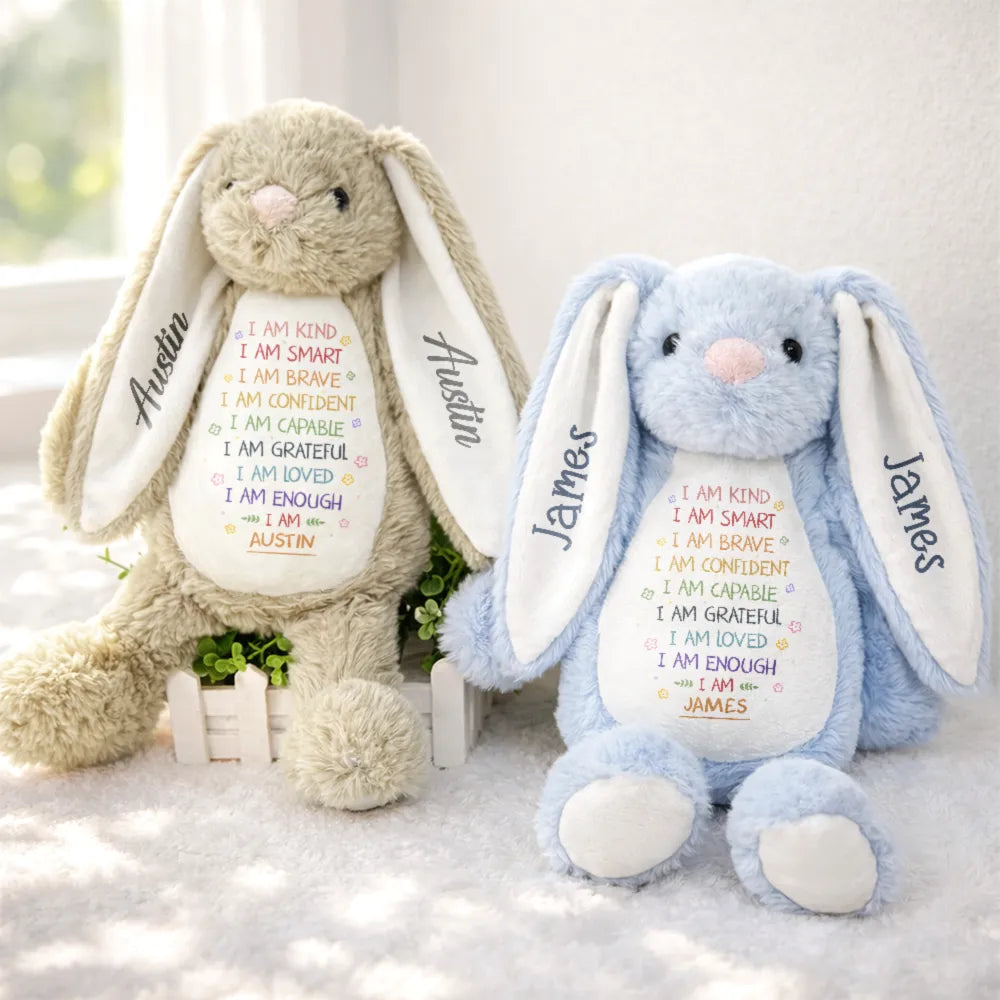Easter,Happy,Gift For Kids,Parents,Gift For Grandkids,Gift For Daughter,Gift For Son - I Am Kind I Am Smart Rabbit With Name - Personalized Soft Toy Bunny