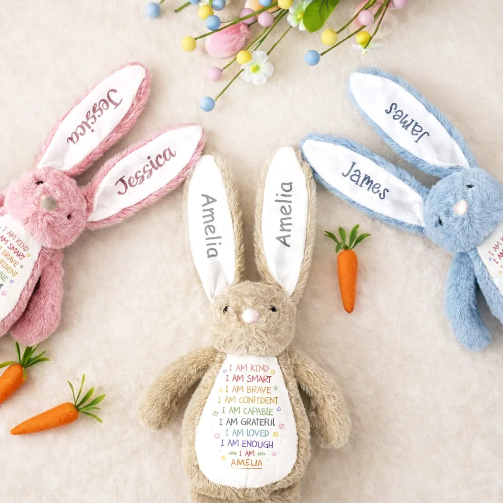 Easter,Happy,Gift For Kids,Parents,Gift For Grandkids,Gift For Daughter,Gift For Son - I Am Kind I Am Smart Rabbit With Name - Personalized Soft Toy Bunny