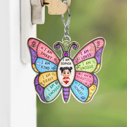 Adorable, Back To School, Gift For Kids, Vector - I Am Smart Kind Brave Butterfly - Personalized Acrylic Keychain