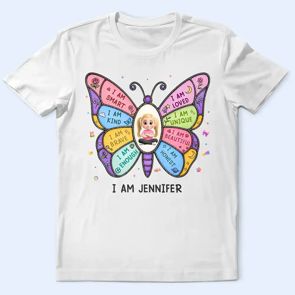 Back To School, Gift For Kids, Adorable, Vector - I Am Smart Kind Brave Butterfly - Personalized T Shirt