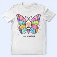 Back To School, Gift For Kids, Adorable, Vector - I Am Smart Kind Brave Butterfly - Personalized T Shirt